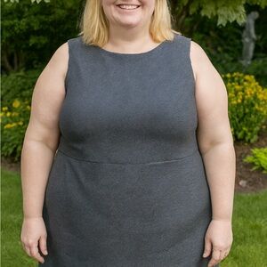 New! Loft Plus Womens Shift Dress Sz 26 Sleeveless Fringe Hem Woven Casual